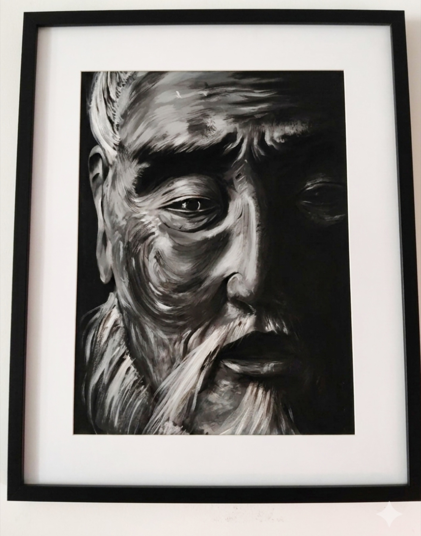 Monumental Gaze, a forceful monochrome face shown in an extreme close crop