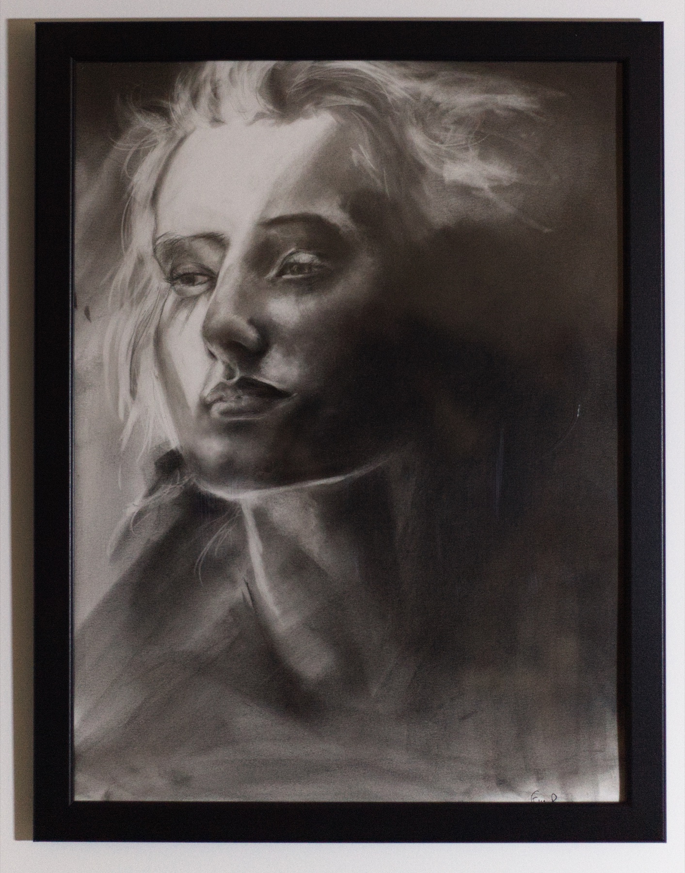 White Current, an expressive black-and-white portrait filled with sweeping light